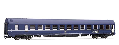 Rivarossi HR4241 FS CARROZZA Letti Tipo MU 1973 LIVREA BLU Ten H0 1:87 Die Cast Compatible con