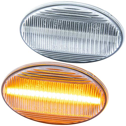 rm-style Intermitentes laterales LED compatibles con Fortwo | Tipo 450 452 | años 1998 – 2007 cristal transparente [7233]