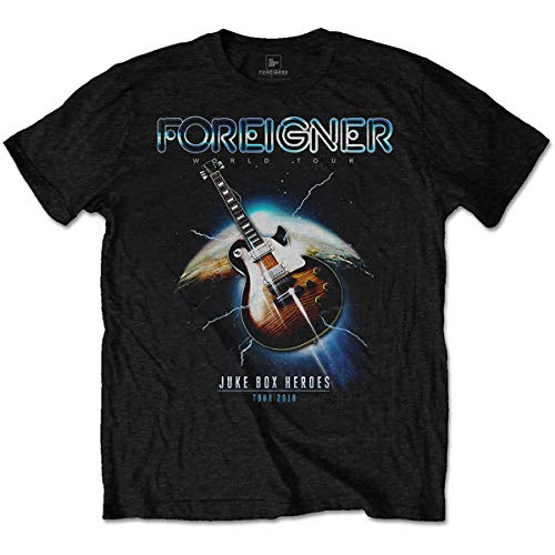 Rock Off Foreigner Jukebox Heroes Oficial Camiseta para Hombre (Medium)