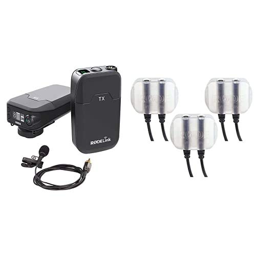 Rode microphones Filmmaker KitSistema de microfónica inalámbrica (Alcance 100 Metros, Pantalla OLED), Color Negro + INVISILAV3Cortavientos para micrófonos de Solapa (3 Unidades) Rode microphones Filmmaker KitSistema de microfónica inalámbrica (Alcance 100 Metros, Pantalla OLED), Color Negro + INVISILAV3Cortavientos para micrófonos de Solapa (3 Unidades)