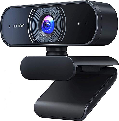 Roffie Webcam Full HD 1080p Video Web CAM Dual Micrófono Integrado PC portátil Escritorio cámara USB para videollamadas, grabación, conferencias, Estudio, Skype