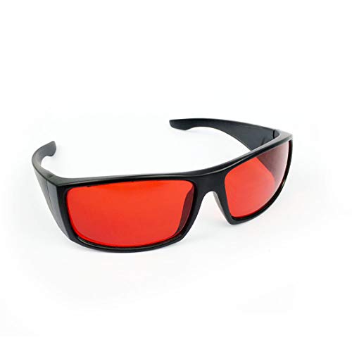 Rojo verde gafas ciegas de color para hombres mujeres achromatopsia correctiva, rojo verde ceguera, debilidad de color, leve grado medio, marco negro Rojo verde gafas ciegas de color para hombres mujeres achromatopsia correctiva, rojo verde ceguera, debilidad de color, leve grado medio, marco negro