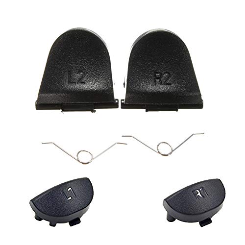 Romote Sustitución Piezas botón y 2 L1 L2 R1 R2 resortes para Accesorios Controller PS4 Playstation 4 (6 Pack) Romote Sustitución Piezas botón y 2 L1 L2 R1 R2 resortes para Accesorios Controller PS4 Playstation 4 (6 Pack)