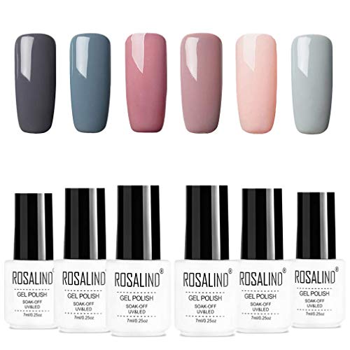 ROSALIDN esmalte semi-permanente para uñas kit, 6pcs/lot Color desnudo uv gel polish manicura set, 7ml… ROSALIDN esmalte semi-permanente para uñas kit, 6pcs/lot Color desnudo uv gel polish manicura set, 7ml…