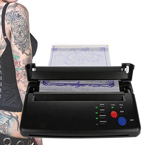 Rosvola Tattoo Transfer Machine Copier, TéRmica Plantilla Transfer EléCtrica Juego Temporales Permanente Tattoo Suministros, Máquina de Plantilla de Transferencia de Tatuajes Impresora Copiadora Kit