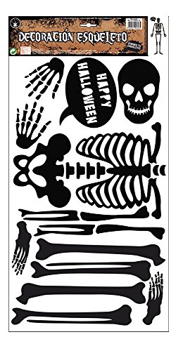 Rubies-S4343 Esqueleto adhesivo decoración Halloween, color negro, Talla única (Rubie's Spain S4343)