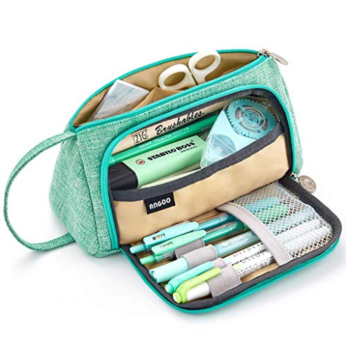 RUICHUANGS estuche escolar ，estuche mascarillas， estuche，Con mango- de gran capacidad, caja de lápices, bolsa de cosméticos, bolsa de almacenamiento，24 cm