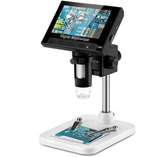RUIZHI 4.3 pulgadas LCD Digital USB Microscopio Endoscopio Registro 1000X Zoom de aumento, 8 luces LED ajustables, Almacenamiento Micro-SD, Cámara Grabadora de video para reparación de soldadura RUIZHI 4.3 pulgadas LCD Digital USB Microscopio Endoscopio Registro 1000X Zoom de aumento, 8 luces LED ajustables, Almacenamiento Micro-SD, Cámara Grabadora de video para reparación de soldadura