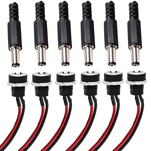 RUNCCI-YUN 5.5 x 2.1 mm DC Power Jack Socket Adaptador de Conector Hembra de Montaje en Panel,5,5 x 2,1 mm, Panel Redondo de Metal, 2 Pin DC Power Jack Socket Black RUNCCI-YUN 5.5 x 2.1 mm DC Power Jack Socket Adaptador de Conector Hembra de Montaje en Panel,5,5 x 2,1 mm, Panel Redondo de Metal, 2 Pin DC Power Jack Socket Black