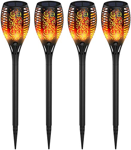 Ruyilam Llama Luz Solar de Exterior, 4 Pack Antorcha Luces Solares Inalámbricas Impermeables para Jardín, Terraza, Patio, Fiestas, Iluminación al Aire Libre, Encendido Apagado Automático