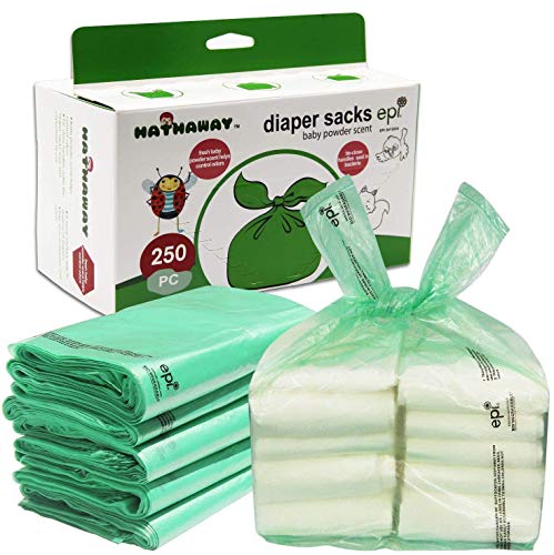 Sacos de pañales con fragancia de polvo de bebé desechables fuertes bolsas de pañales 250 unidades Sacos de pañales con fragancia de polvo de bebé desechables fuertes bolsas de pañales 250 unidades