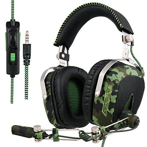 SADES actualizado Gaming Headset SA926T Auriculares PS4 estéreo Xbox one Auriculares Gaming con micrófono para PS4 / Xbox One / PC / Mac / Smart Phone / iPhone / iPad (Ejército Verde)