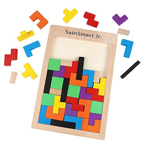 SainSmart Jr. Puzle de madera (40 unidades), diseño de tetris , color/modelo surtido