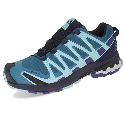 Salomon XA Pro 3D V8 W, Zapatillas De Trail Running Y Sanderismo Impermeables Versión Màs Ligera Mujer, Verde (Shaded Spruce/Evening Blue/Meadowbrook), 42 EU