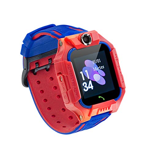 Sami - Kids - Smartwatch, Reloj Inteligente Infantil, Smartband, Pulsera de Actividad Deportiva. para Android y iOS. WiFi,Número SOS,GPS,Función Valla,Cámara y Escucha Remota,Multideportivo. Rojo.