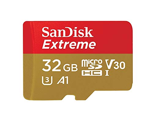 SanDisk Extreme - Tarjeta de memoria 32GB microSDHC para móvil, tablets y cámaras MIL + adaptador SD + Rescue Pro Deluxe, velocidad lectura 100 MB/s SanDisk Extreme - Tarjeta de memoria 32GB microSDHC para móvil, tablets y cámaras MIL + adaptador SD + Rescue Pro Deluxe, velocidad lectura 100 MB/s