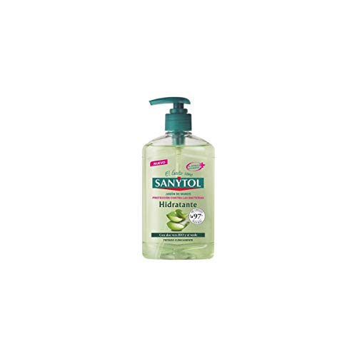 Sanytol - Jabón de Manos Hidratante Antibacteriano, con Aloe Vera y Té Verde - Dosificador de 250 ml