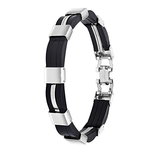 SC Crystal – Pulsera para hombre, tono plateado, pulsera de acero, 20 cm, idea regalo para hombre, haz clic en visitar la tienda para ver nuestras joyas. SC Crystal – Pulsera para hombre, tono plateado, pulsera de acero, 20 cm, idea regalo para hombre, haz clic en visitar la tienda para ver nuestras joyas.