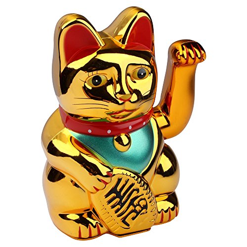 Schramm® Wave Cat Gold Meneki Neko Wave Cat Chinese Lucky Cat Lucky Cat Lucky Cat Lucky Charm
