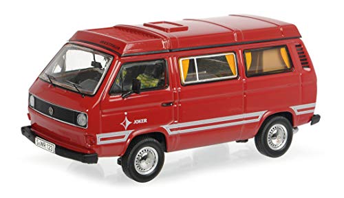Schuco VW T3b Westfalia Joker con Techo Plegable, Escala 1:43, edición Limitada, Color Rojo (450363100)