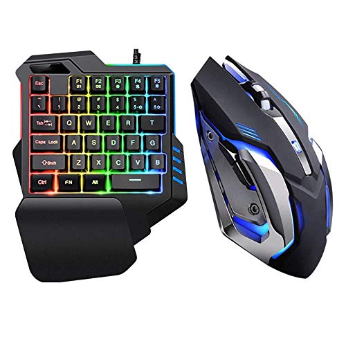 Scra AC Juego Móvil De Una Mano del Teclado - Comer Pollo Artefacto/Left Hand Mini Teclado Mouse Set, con Una Mano Colorido Teclado Retroiluminado Ratón For Juegos Scra AC Juego Móvil De Una Mano del Teclado - Comer Pollo Artefacto/Left Hand Mini Teclado Mouse Set, con Una Mano Colorido Teclado Retroiluminado Ratón For Juegos