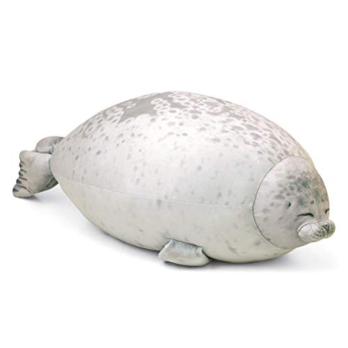 sdgfd Seal Animal Pillow, Plush Toy Seal Grey Seal Toy, Cute Ocean Animal Pillow, Cómoda Soft Seal Hugging Pillow, Cojín Trasero, Gris