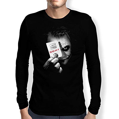 Seat Joker 1 Camiseta Hombre Coche Clipart Car Auto tee Top Negro Mangas Cortas largas Presente (S, Negro - Largo) Seat Joker 1 Camiseta Hombre Coche Clipart Car Auto tee Top Negro Mangas Cortas largas Presente (S, Negro - Largo)