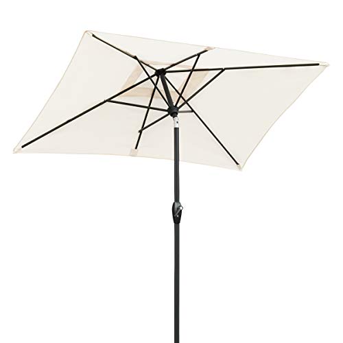 Sekey® Sombrilla 210 x 140cm Parasole para Terraza Jardín Playa Balcón Piscina Patio ,Protector Solar UV50+ , Color Crema , Rectángulo Sekey® Sombrilla 210 x 140cm Parasole para Terraza Jardín Playa Balcón Piscina Patio ,Protector Solar UV50+ , Color Crema , Rectángulo