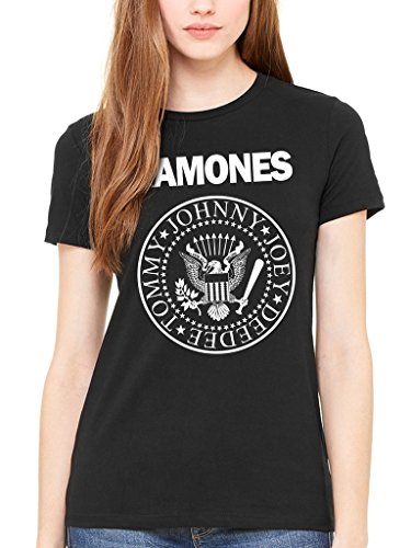 Sello oficial de Ramone gráfico camiseta de mujer Punk Rock banda Forest Hills 1st álbum negro negro Medium Sello oficial de Ramone gráfico camiseta de mujer Punk Rock banda Forest Hills 1st álbum negro negro Medium