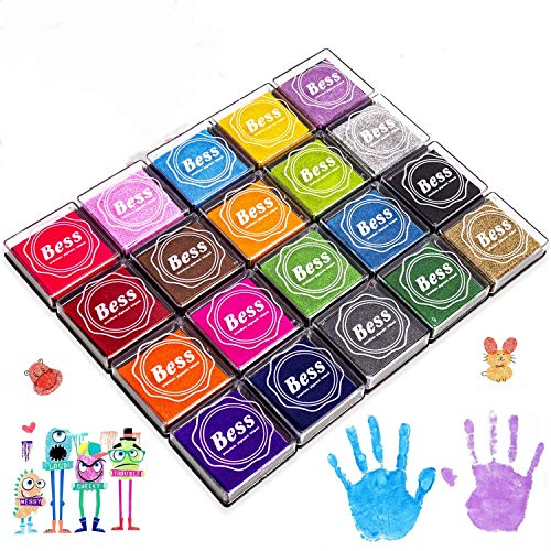 Sellos para Niños, Wokkol Tintas Arbol Huellas Tinta para Sellos Arco Iris Color de Huellas Dactilares Almohadilla de Tinta Para Sellos de Goma Socio Tarjetas y Niños DIY Scrapbooking (20 Colores)