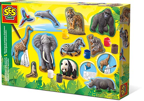 SES Creative Moldear y pintar animales SES, multicolor (01132) , color/modelo surtido SES Creative Moldear y pintar animales SES, multicolor (01132) , color/modelo surtido