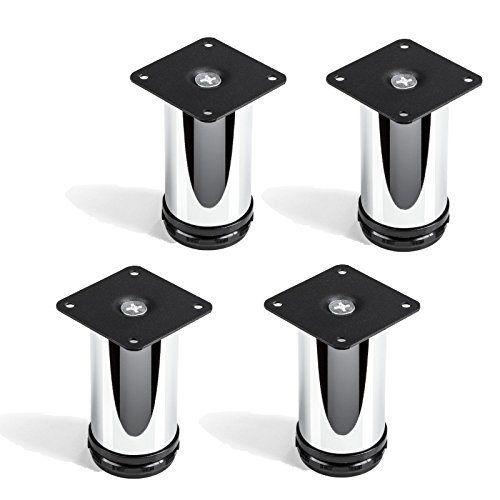 Set de 4 x SO-TECH® Pata de Mueble"JIM" Cromado Ø 50 mm Alto 100 mm Capacidad de Carga muy Alta Set de 4 x SO-TECH® Pata de Mueble"JIM" Cromado Ø 50 mm Alto 100 mm Capacidad de Carga muy Alta