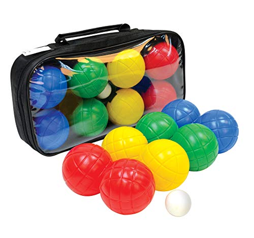 Set de Fun Bocce, 4x2 Bolas de Plástico, 1x Bola de Puntería, en una Bolsa de Transporte con Cierre Set de Fun Bocce, 4x2 Bolas de Plástico, 1x Bola de Puntería, en una Bolsa de Transporte con Cierre
