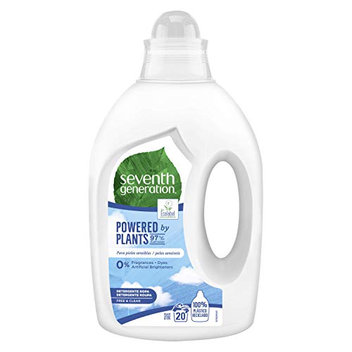 Seventh Generation - Free & Clear - Detergente para Ropa para Piel Sensible Hipoalergénico - 20 lavados