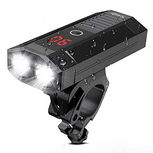 SEWOBYE Luz Bicicleta Led Alta Potencia 2400 Lúmenes, Luces Bicicleta Recargable USB Delantera con Pantalla Led, Luz Bici de Montaña 5 Modes y Luz Bici Trasera SEWOBYE Luz Bicicleta Led Alta Potencia 2400 Lúmenes, Luces Bicicleta Recargable USB Delantera con Pantalla Led, Luz Bici de Montaña 5 Modes y Luz Bici Trasera