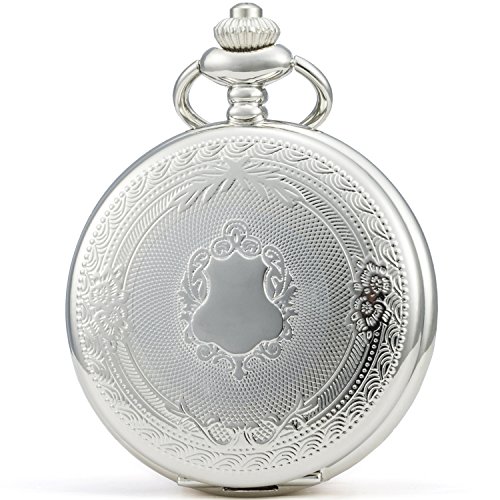 SEWOR - Reloj de Bolsillo clásico, Acabado Liso, Movimiento mecanizado a Mano, Viene en Caja de Regalo de Piel (Blanco) SEWOR - Reloj de Bolsillo clásico, Acabado Liso, Movimiento mecanizado a Mano, Viene en Caja de Regalo de Piel (Blanco)