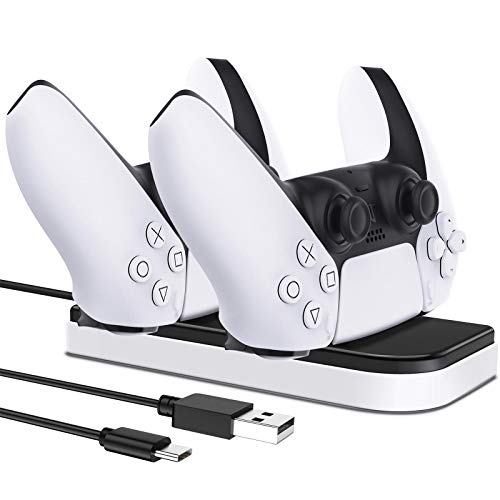 Shareconn Cargador Dual para mandos PS5 DualSense, Accesorios para Base de Carga para Controlador PS 5,Blanco Shareconn Cargador Dual para mandos PS5 DualSense, Accesorios para Base de Carga para Controlador PS 5,Blanco