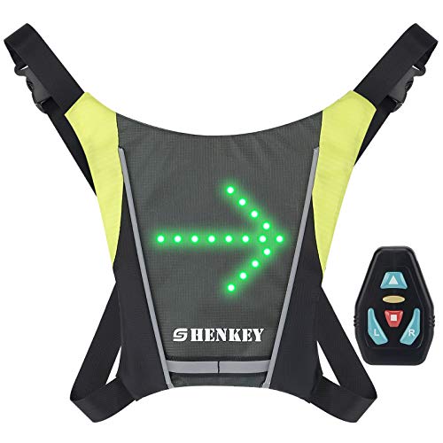 shenkey Chaleco de señal de Giro LED, Chaleco Reflectante LED con indicador de dirección: Control Remoto, Luces de Giro, USB Recargable, fácil instalación para Ciclismo Luz de Advertencia shenkey Chaleco de señal de Giro LED, Chaleco Reflectante LED con indicador de dirección: Control Remoto, Luces de Giro, USB Recargable, fácil instalación para Ciclismo Luz de Advertencia