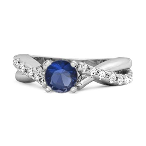 Shine Jewel Multi Elija su Piedra Preciosa 0.25 Ctw Accents Anillo de Compromiso de Plata esterlina 925 (16, Zafiro Azul) Shine Jewel Multi Elija su Piedra Preciosa 0.25 Ctw Accents Anillo de Compromiso de Plata esterlina 925 (16, Zafiro Azul)