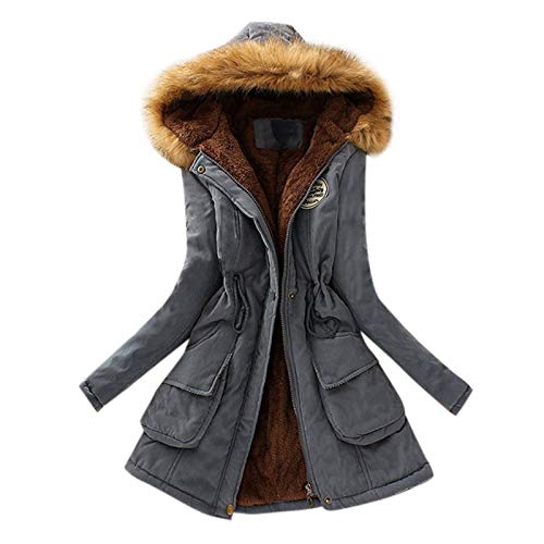 SHOBDW Invierno Mujeres Moda Informal más Gruesa Slim sólido Abajo Chaqueta Abrigo (Gris, M) SHOBDW Invierno Mujeres Moda Informal más Gruesa Slim sólido Abajo Chaqueta Abrigo (Gris, M)