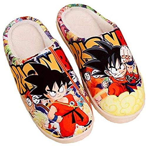 SHOESESTA Zapatillas De Felpa Invierno Damas Hombres Anime Lindo Cálido Hogar Casual Interior Antideslizante Zapatos Dragon_Ball_ (Hembra42-44 / Masculino41-43.5) EU_290