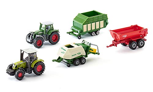 Siku Super 6286 - Set de regalo, 5 vehículos agrícolas en miniatura (escala 1:64) , color/modelo surtido