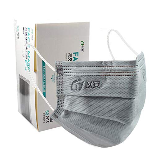 SilenceID 50 Piezas Unisexo Adulto Protección 4 Capas con Elástico, para el Trabajo Diario Viajando al Aire Libre-110301 (Gris) SilenceID 50 Piezas Unisexo Adulto Protección 4 Capas con Elástico, para el Trabajo Diario Viajando al Aire Libre-110301 (Gris)