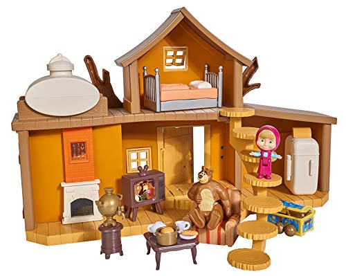 Simba 109301032WEB Masha y Michka - Casa de Michka con 2 Pisos, Funciones sonoras, 2 Figuras y Muchos Accesorios incluidos Simba 109301032WEB Masha y Michka - Casa de Michka con 2 Pisos, Funciones sonoras, 2 Figuras y Muchos Accesorios incluidos