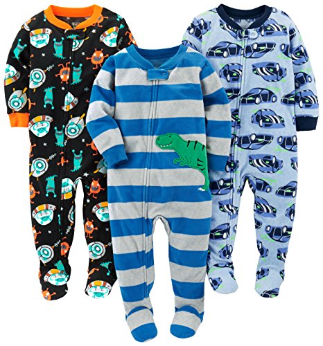 Simple Joys by Carter's Infant-and-Toddler-Pajama-Sets, Racer Cars/Space/Dino, 24 meses
