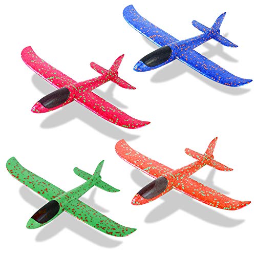 Sinwind Avión Planeador, 4 Unidades de avión de Espuma para Deportes al Aire Libre, Que lanzan los planeadores de Whirly Glider para los Cabritos, Juguete Volador para niños como Regalo Sinwind Avión Planeador, 4 Unidades de avión de Espuma para Deportes al Aire Libre, Que lanzan los planeadores de Whirly Glider para los Cabritos, Juguete Volador para niños como Regalo