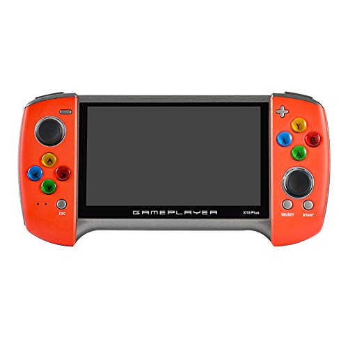 SIWEI Consola de videojuegos portátil, Consola de juegos portátil, Game-pad X19 Plus Consola de juegos retro portátil Pantalla grande de 5.1 pulgadas 8G Construido en 10,000 juegos