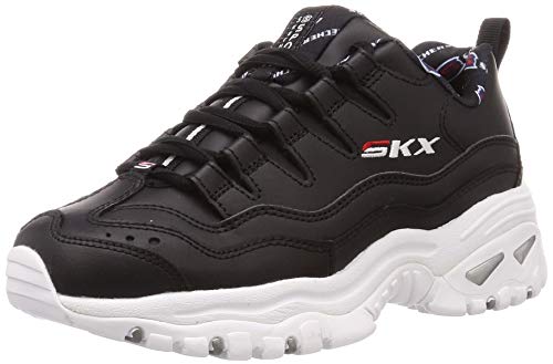 Skechers Energy-Retro Vision, Sandalias con Punta Cerrada Mujer, Negro Cuero Rojo Blanco Trim BKW, 39 EU Skechers Energy-Retro Vision, Sandalias con Punta Cerrada Mujer, Negro Cuero Rojo Blanco Trim BKW, 39 EU