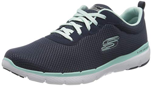 Skechers Flex Appeal 3.0-First Insight, Zapatillas Mujer, Azul (NVAQ Black Mesh/Trim), 39 EU