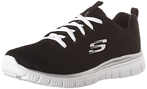 Skechers Graceful-Get Connected, Zapatillas Mujer, Negro (BKW Black Mesh/Trim), 37 EU